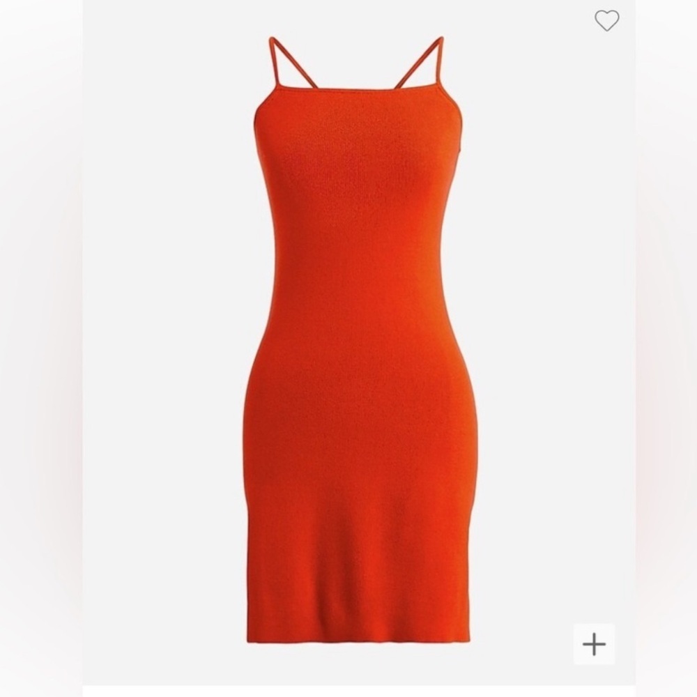 NWT J. Crew Burnt Orange Cross-Back Knit Mini Dress With Adjustable Straps
